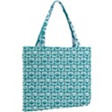 Teal And White Owl Pattern Tiny Tote Bags View2