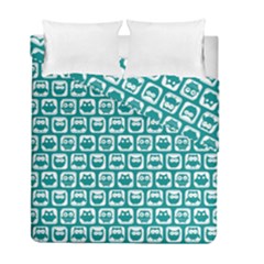 Teal And White Owl Pattern Duvet Cover (twin Size)