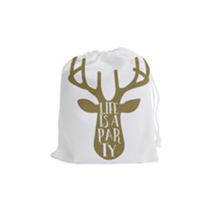 Life Is A Party Buck Deer Drawstring Pouches (medium) 