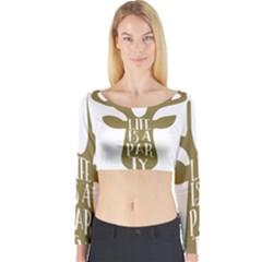 Life Is A Party Buck Deer Long Sleeve Crop Top