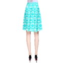 Aqua Turquoise And White Owl Pattern A-Line Skirts View2