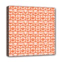 Coral And White Owl Pattern Mini Canvas 8  x 8  View1