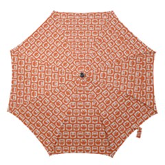 Coral And White Owl Pattern Hook Handle Umbrellas (large)