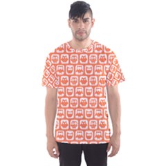 Coral And White Owl Pattern Men s Sport Mesh Tees