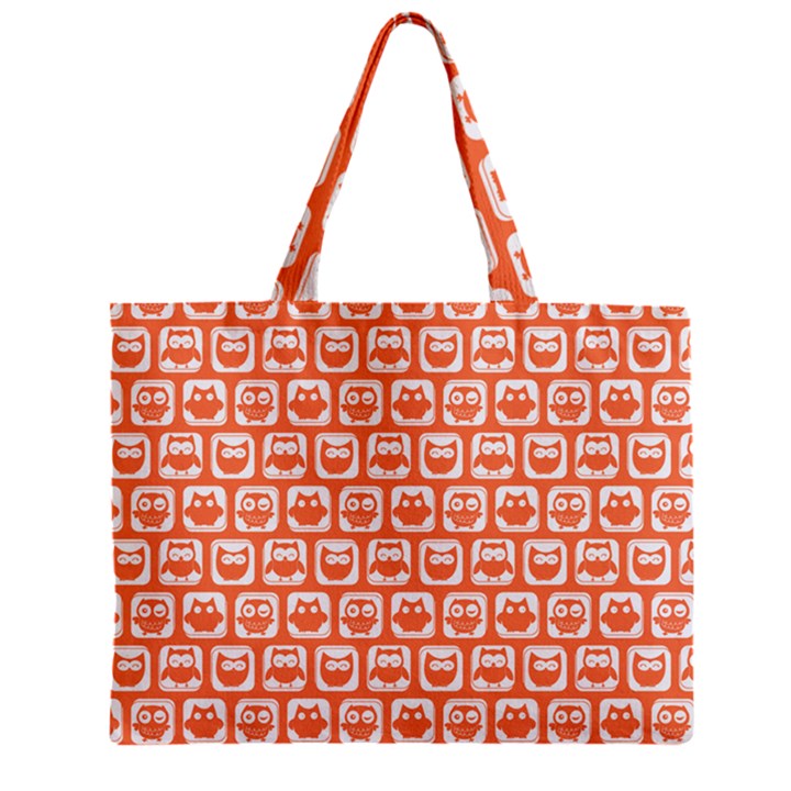 Coral And White Owl Pattern Zipper Tiny Tote Bags