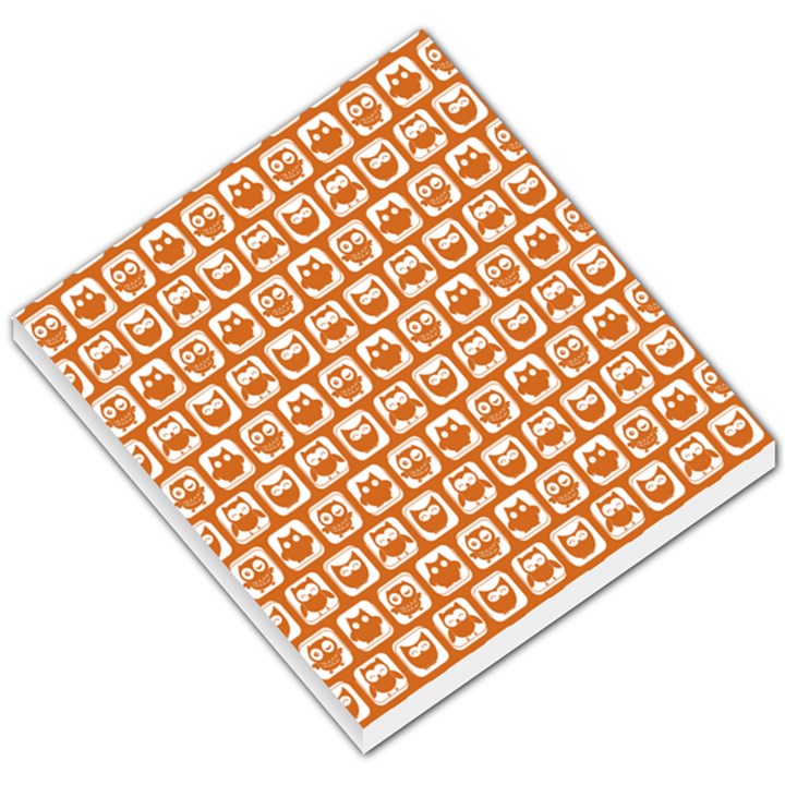 Orange And White Owl Pattern Small Memo Pads