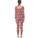 Red And White Owl Pattern Long Sleeve Catsuit View2