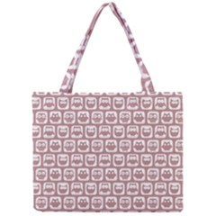 Light Pink And White Owl Pattern Tiny Tote Bags by GardenOfOphir