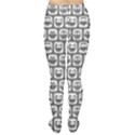 Gray And White Owl Pattern Women s Tights View2