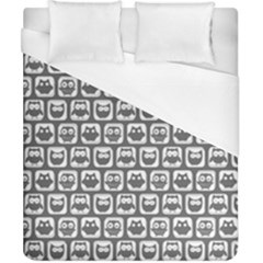 Gray And White Owl Pattern Duvet Cover Single Side (double Size)