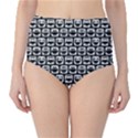 Black And White Owl Pattern High-Waist Bikini Bottoms View1