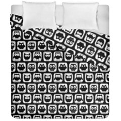 Black And White Owl Pattern Duvet Cover (double Size)