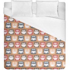 Colorful Whimsical Owl Pattern Duvet Cover Single Side (kingsize) by GardenOfOphir