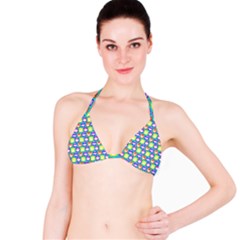 Colorful Whimsical Owl Pattern Bikini Tops