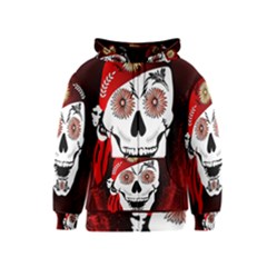 Funny Happy Skull Kids Zipper Hoodies by FantasyWorld7