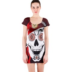 Funny Happy Skull Short Sleeve Bodycon Dresses