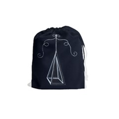 Pyramidbagdavinciblack Drawstring Pouches (medium) 