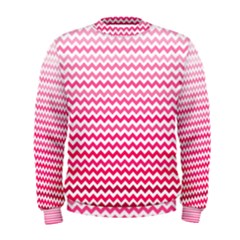 Pink Gradient Chevron Men s Sweatshirts