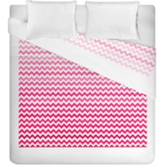 Pink Gradient Chevron Duvet Cover (king Size) by CraftyLittleNodes