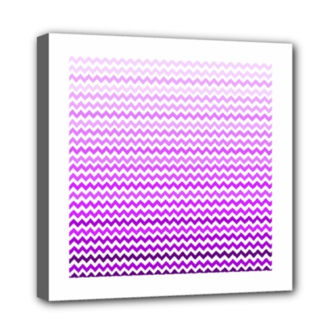 Purple Gradient Chevron Mini Canvas 8  X 8 