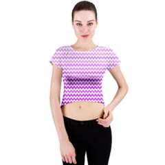 Purple Gradient Chevron Crew Neck Crop Top by CraftyLittleNodes