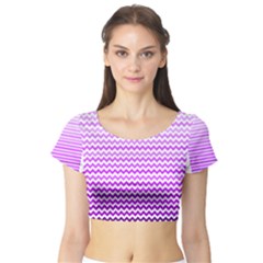 Purple Gradient Chevron Short Sleeve Crop Top by CraftyLittleNodes