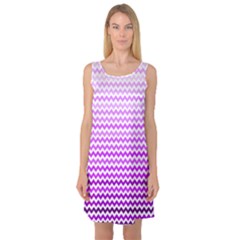 Purple Gradient Chevron Sleeveless Satin Nightdresses