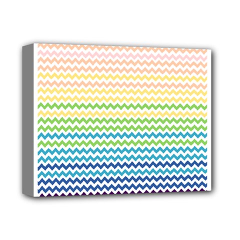 Pastel Gradient Rainbow Chevron Deluxe Canvas 14  X 11 