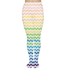 Pastel Gradient Rainbow Chevron Women s Tights by CraftyLittleNodes