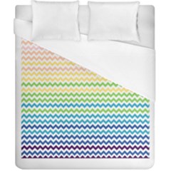 Pastel Gradient Rainbow Chevron Duvet Cover Single Side (double Size)