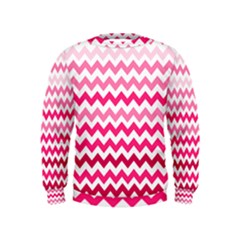 Pink Gradient Chevron Large Boys  Sweatshirts by CraftyLittleNodes