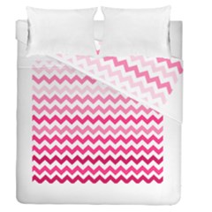 Pink Gradient Chevron Large Duvet Cover (full/queen Size)