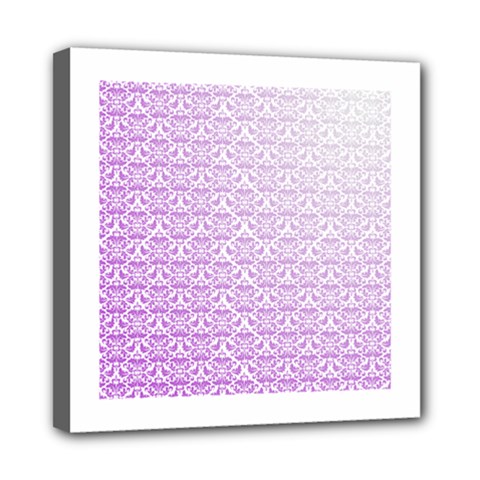 Purple Damask Gradient Mini Canvas 8  X 8 