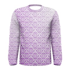 Purple Damask Gradient Men s Long Sleeve T-shirts