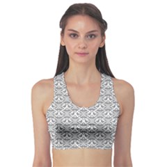 Gray Damask Sports Bra