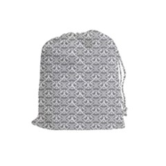 Gray Damask Drawstring Pouches (large) 