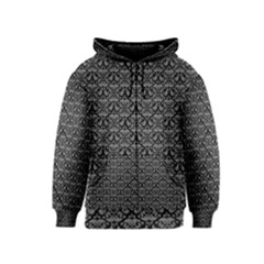 Silver Damask With Black Background Kids Zipper Hoodies