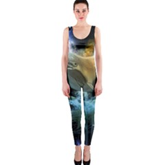 Funny Dolphin In The Universe Onepiece Catsuits