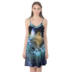 Funny Dolphin In The Universe Camis Nightgown