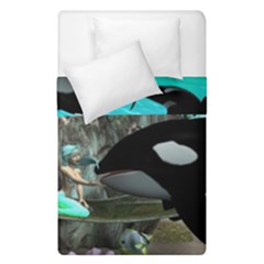 Cute Mermaid Playing With Orca Duvet Cover (single Size)