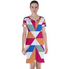 Shapes In Triangles Short Sleeve Nightdress