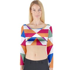 Shapes In Triangles Long Sleeve Crop Top