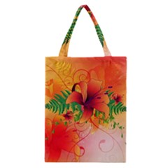 Awesome Red Flowers With Leaves Classic Tote Bags