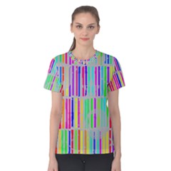 Colorful Vintage Stripes Women s Cotton Tee