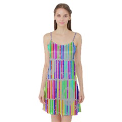 Colorful Vintage Stripes Satin Night Slip