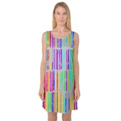 Colorful Vintage Stripes Sleeveless Satin Nightdress