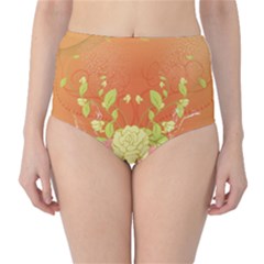 Beautiful Flowers In Soft Colors High-waist Bikini Bottoms