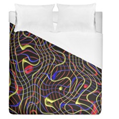 Ribbon Chaos 2 Black  Duvet Cover Single Side (full/queen Size) by ImpressiveMoments