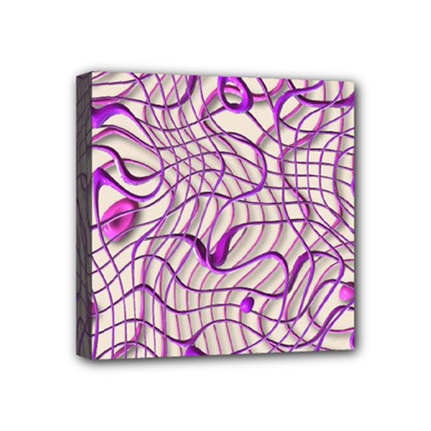 Ribbon Chaos 2 Lilac Mini Canvas 4  X 4 