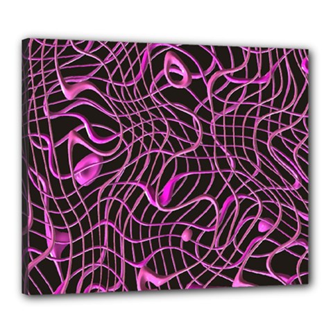 Ribbon Chaos 2 Pink Canvas 24  X 20 